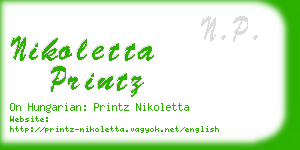 nikoletta printz business card